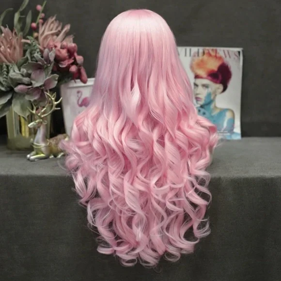 22” PINK BODY WAVY Lace Front Wig NEW